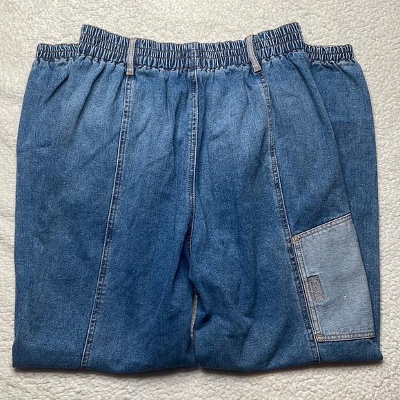 Y2K Urban Outfitters Jeans Patchwork BDG Medium Elastic Waist Ankle Pockets - Picture 3 of 8